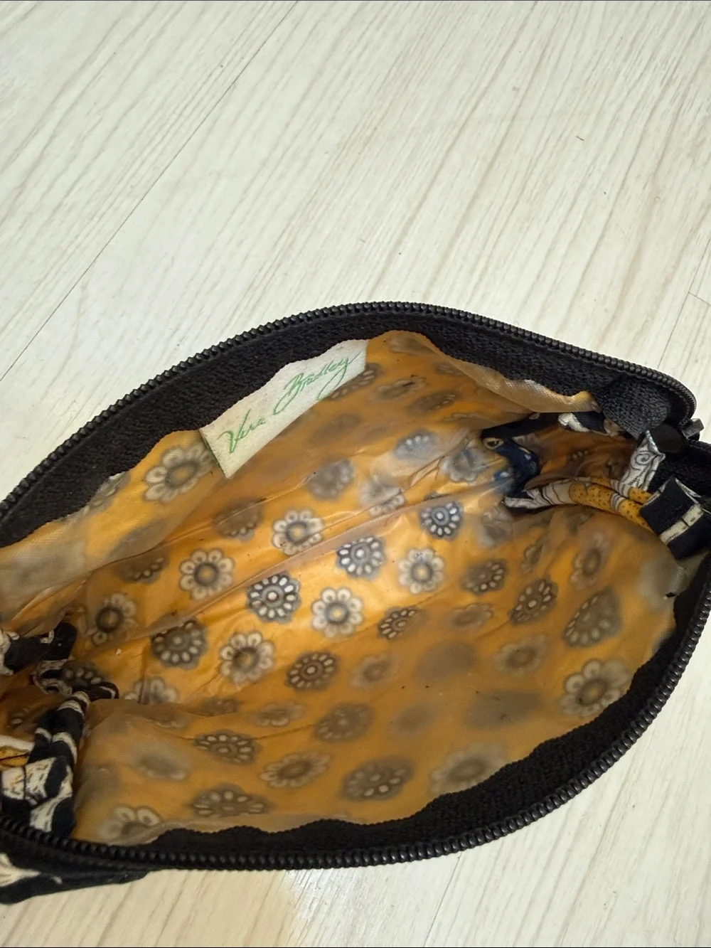 Vera Bradley Floral Bird Canvas Cosmetic Pouch